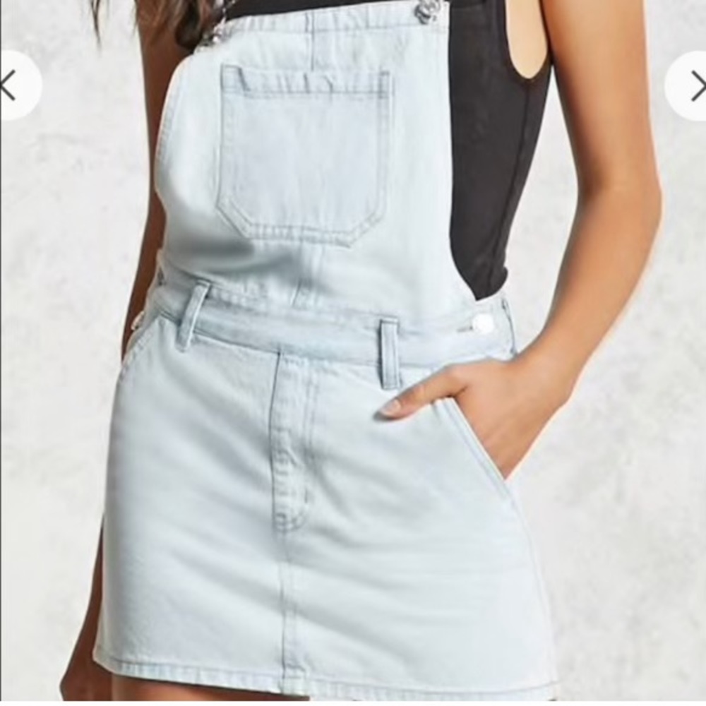 Forever 21 Denim Overall Mini Dress - Picture 10 of 13